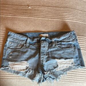 Abercrombie & Fitch Blue Jean Shorts Distressed Cut-Off